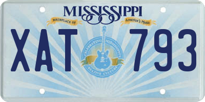 MS license plate XAT793