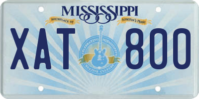 MS license plate XAT800