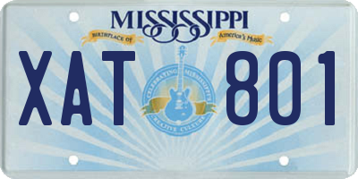 MS license plate XAT801
