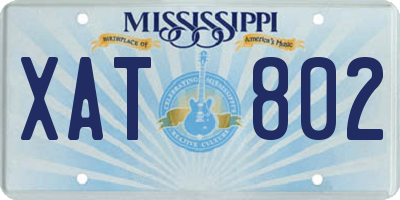 MS license plate XAT802