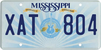 MS license plate XAT804