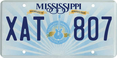 MS license plate XAT807