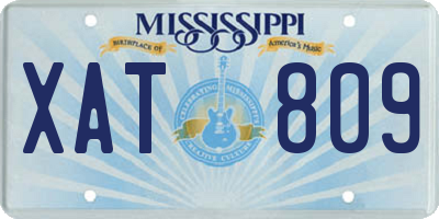 MS license plate XAT809