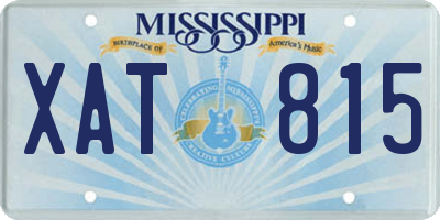 MS license plate XAT815