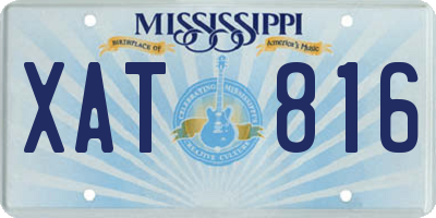 MS license plate XAT816
