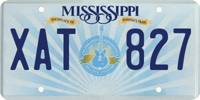 MS license plate XAT827