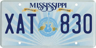 MS license plate XAT830
