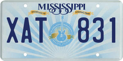 MS license plate XAT831