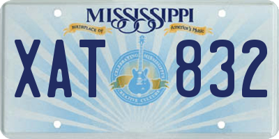 MS license plate XAT832