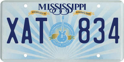 MS license plate XAT834