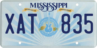 MS license plate XAT835