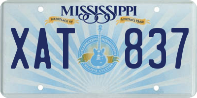 MS license plate XAT837
