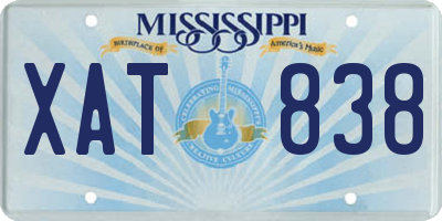 MS license plate XAT838