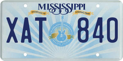 MS license plate XAT840