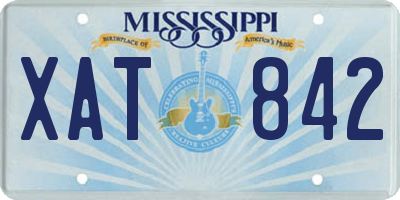 MS license plate XAT842
