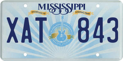 MS license plate XAT843