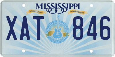 MS license plate XAT846