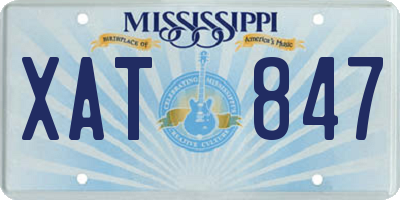 MS license plate XAT847