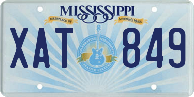 MS license plate XAT849