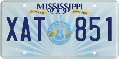 MS license plate XAT851