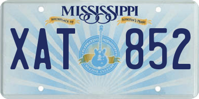 MS license plate XAT852