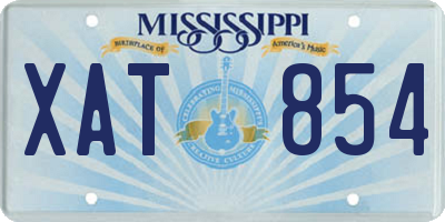 MS license plate XAT854