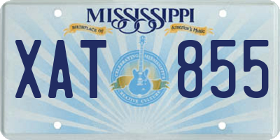 MS license plate XAT855