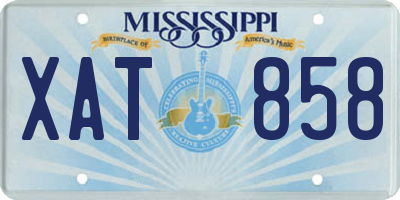 MS license plate XAT858