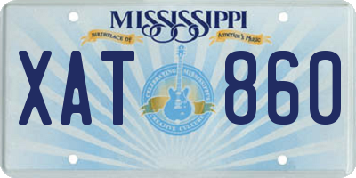 MS license plate XAT860