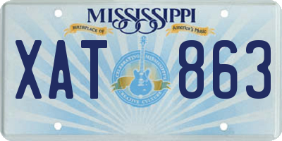 MS license plate XAT863