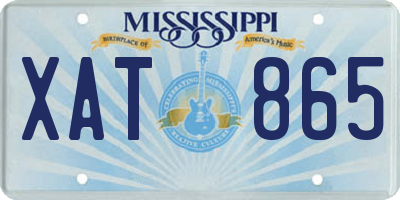 MS license plate XAT865