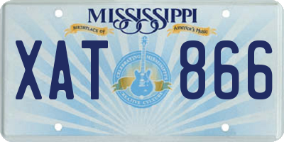 MS license plate XAT866