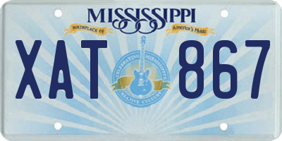 MS license plate XAT867