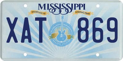 MS license plate XAT869