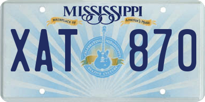MS license plate XAT870
