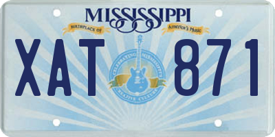MS license plate XAT871