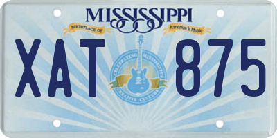 MS license plate XAT875