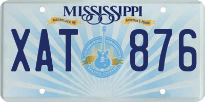 MS license plate XAT876