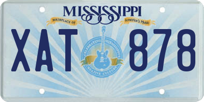 MS license plate XAT878