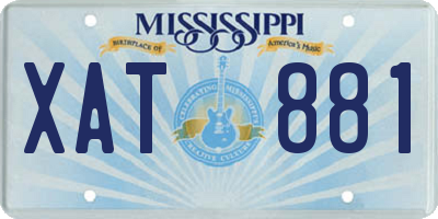 MS license plate XAT881