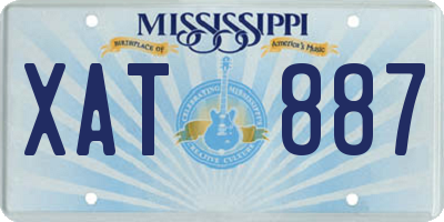 MS license plate XAT887