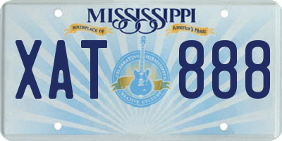 MS license plate XAT888
