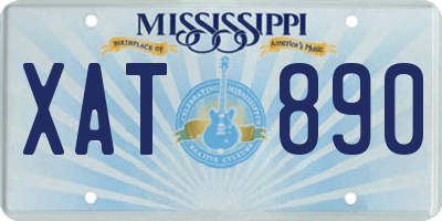 MS license plate XAT890