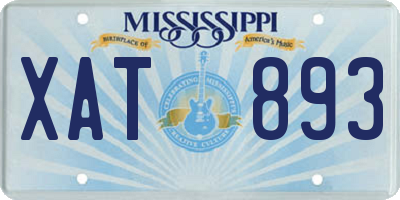 MS license plate XAT893