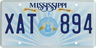 MS license plate XAT894