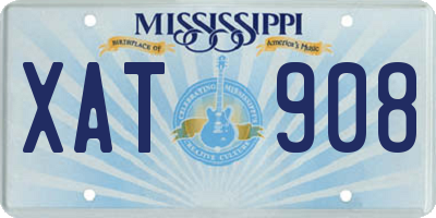 MS license plate XAT908