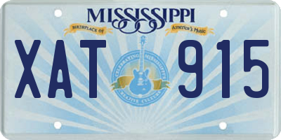 MS license plate XAT915