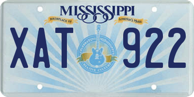 MS license plate XAT922