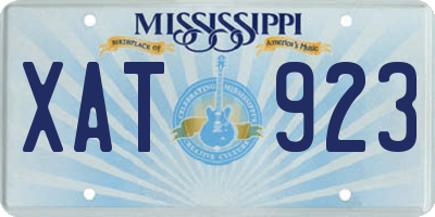 MS license plate XAT923