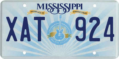 MS license plate XAT924